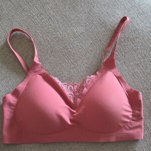 Pink Lace Trim Bralette